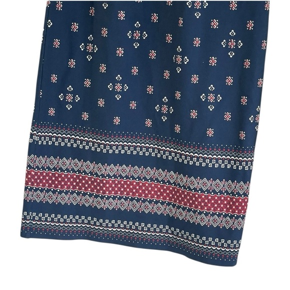 Talbots Border-Print Midi Dress Women’s Size S Sleeveless Stretch Knit Americana - Picture 4 of 9